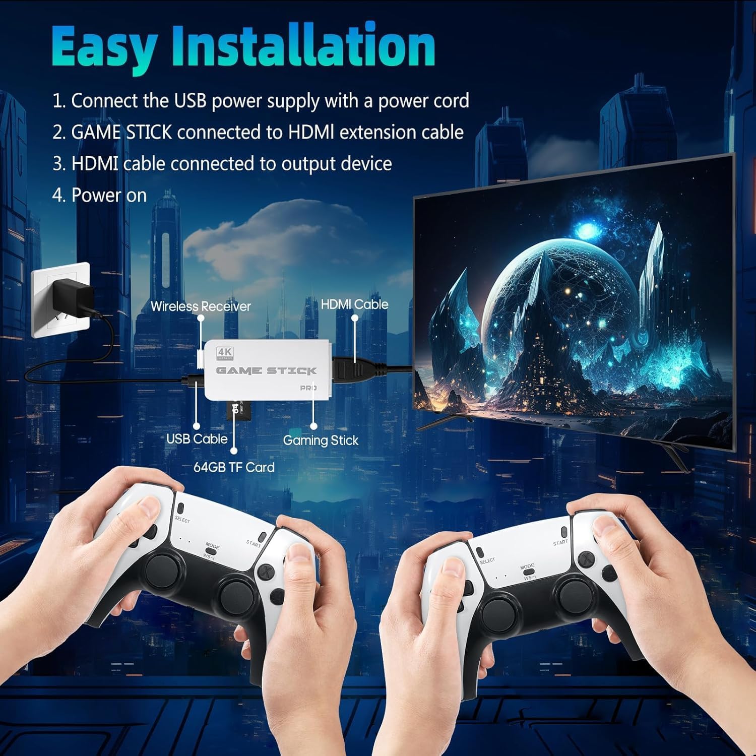 Retro Console with 2 Controllers